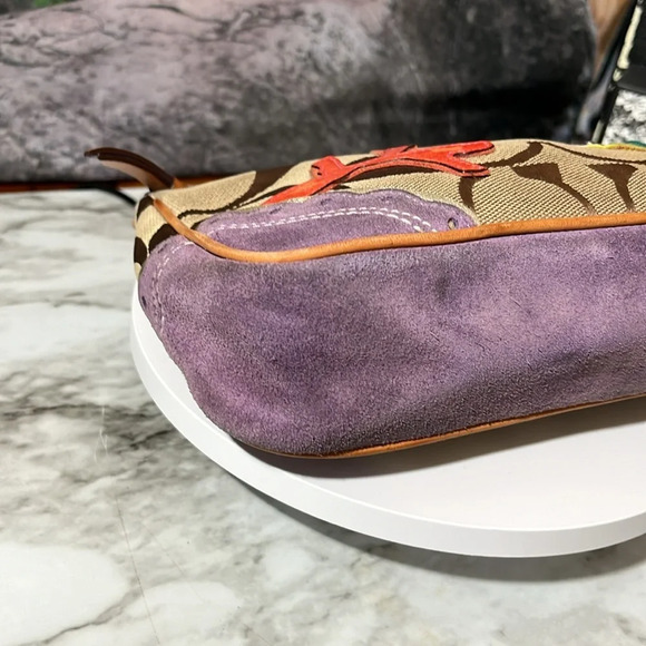 Coach 1491 tan signature print with fish and purple suede - Picture 8 of 11